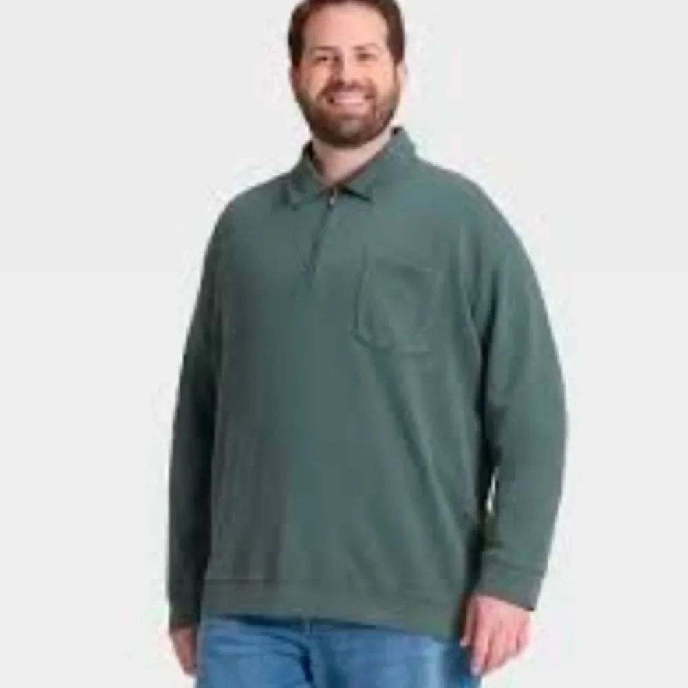 Goodfellow & Co. Mens Long Sleeve Zipper Neck Collard Sweatshirt Pocket Size L